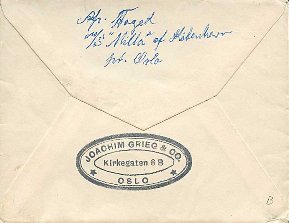 Letter from 1920 presenting Joachim Grieg's younger brother as co-owner.